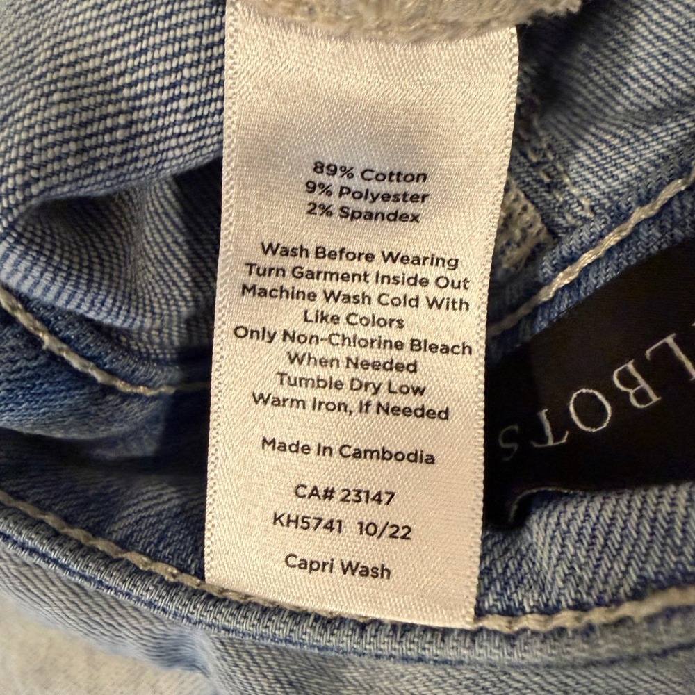 Talbots Straight Leg Crop Jean Womens 10P Light Wash Capri Stretch Denim Classic - Picture 6 of 14